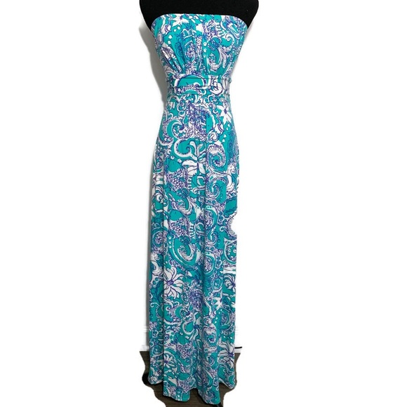 Lilly Pulitzer Strapless Holbrook Montauk Maxi Dress XS - Picture 3 of 8